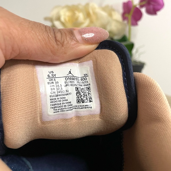 Air Jordan Low “Denim” Navy Blue Sneakers - Size 6.5 - Picture 13 of 16